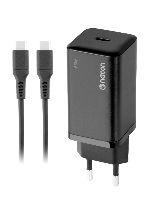 NACON 65W AC-adapter til Nintendo Switch II – 65W Ladeeffekt – Aftageligt 1,5 m USB-C Kabel (Sort) billede