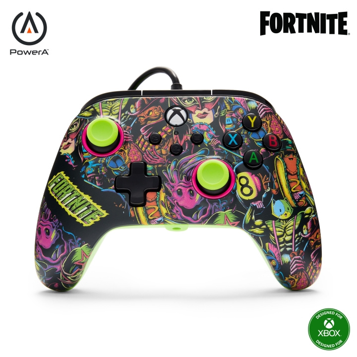 PowerA Advantage Wired Controller - Fortnite Glow i gruppen HJEMMEELEKTRONIK / Spilkonsoller og tilbehør / Xbox Series X / Tilbehør hos TP E-commerce Nordic AB (D36989)