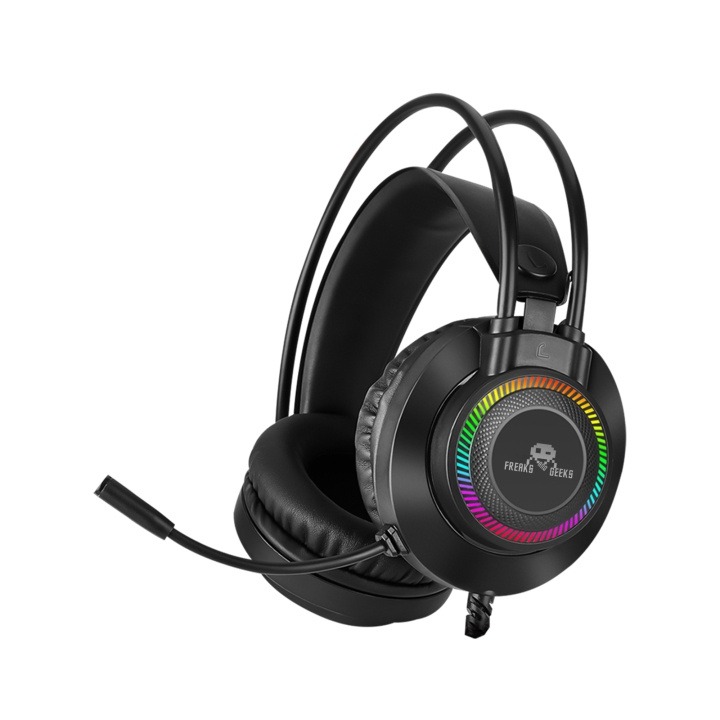 Freaks and Geeks Dobbelt headset med baggrundsbelyst mikrofon - PC/PS4/PS5/Xbox One i gruppen COMPUTERTILBEHØR / GAMING / Headset hos TP E-commerce Nordic AB (D37047)