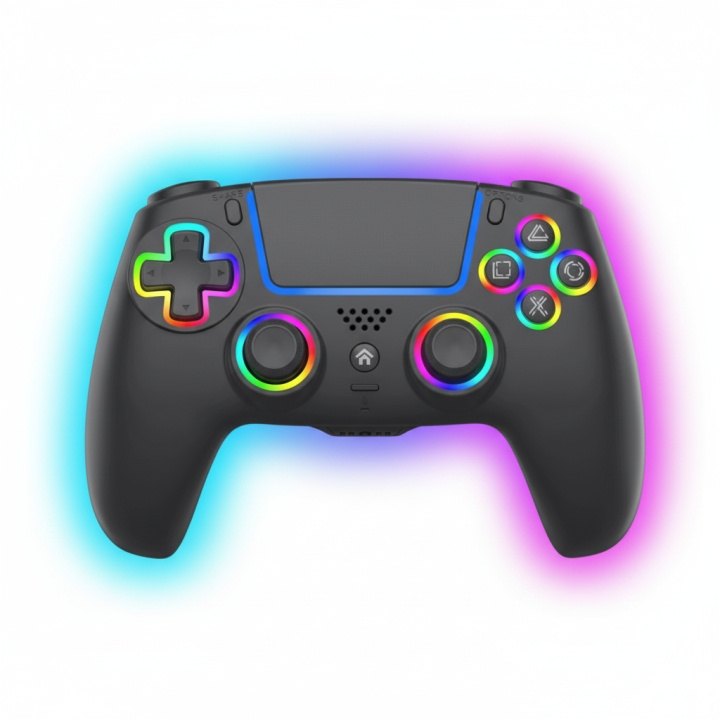 Deep Explorer Trådløs RGB Pro-controller – PS5 (sort) i gruppen HJEMMEELEKTRONIK / Spilkonsoller og tilbehør / Sony PlayStation 5 hos TP E-commerce Nordic AB (D37099)