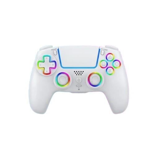 Deep Explorer Trådløs RGB Pro-controller – PS5 (hvid) i gruppen HJEMMEELEKTRONIK / Spilkonsoller og tilbehør / Sony PlayStation 5 hos TP E-commerce Nordic AB (D37231)