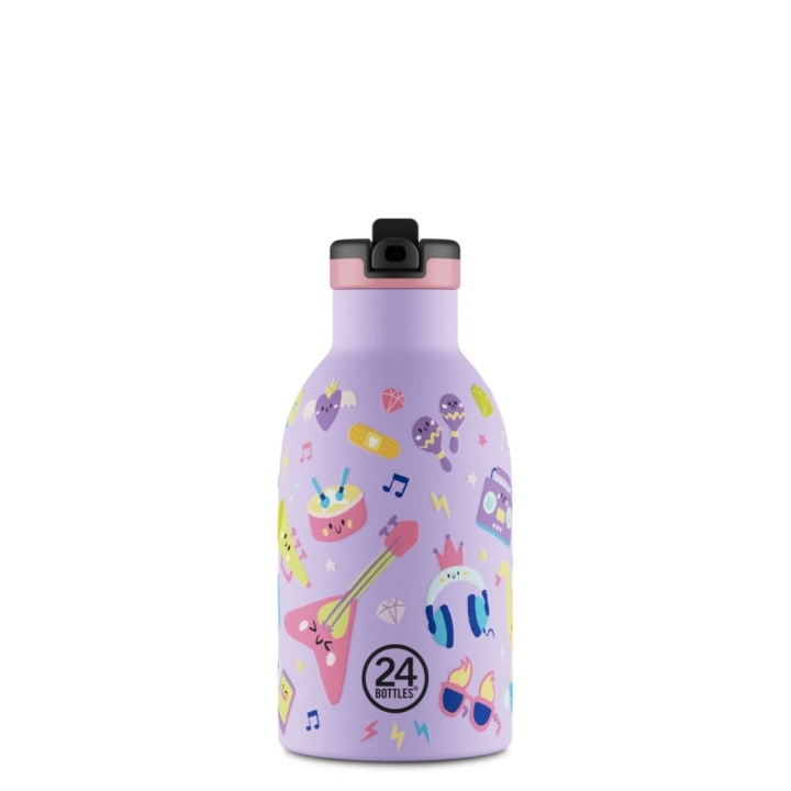 24Bottles Clima - Music Friends - Lilla - 330 ml i gruppen SPORT, FRITID & HOBBY / Friluftsliv / Termokander & vandflasker hos TP E-commerce Nordic AB (D37348)