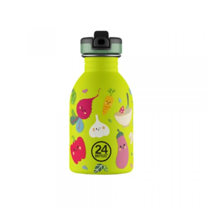 24Bottles Urban Bottle – Veggie Friends – Lime – 250 ml i gruppen SPORT, FRITID & HOBBY / Friluftsliv / Termokander & vandflasker hos TP E-commerce Nordic AB (D37350)