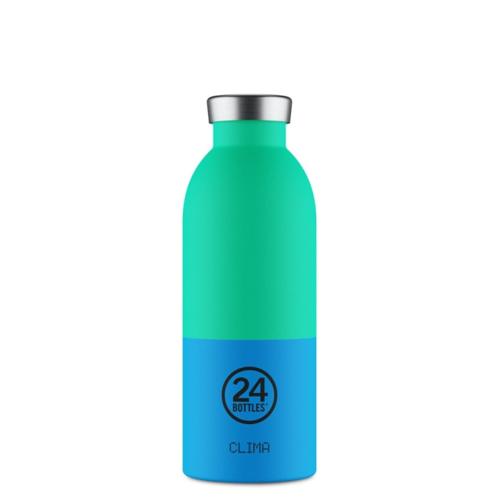 24Bottles Clima - Wave - Blå, Grøn - 500 ml i gruppen SPORT, FRITID & HOBBY / Friluftsliv / Termokander & vandflasker hos TP E-commerce Nordic AB (D37353)