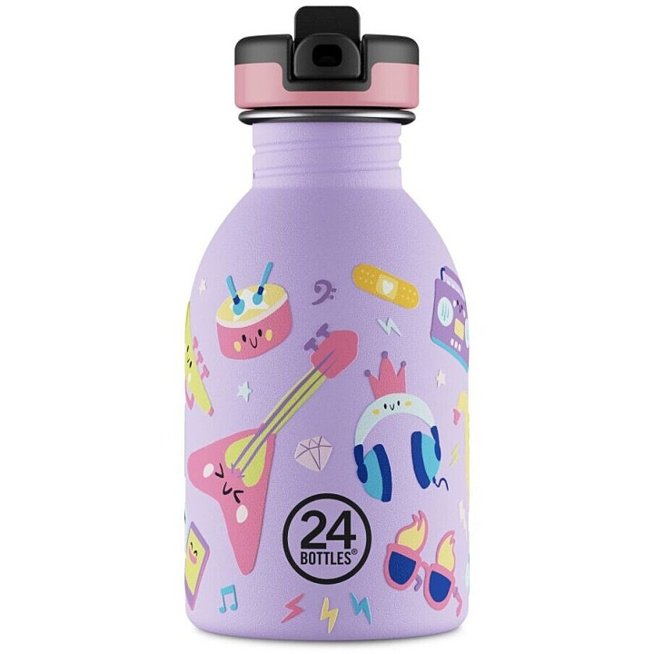 24Bottles Urban Bottle Music Friends – Lilla – 250 ml i gruppen SPORT, FRITID & HOBBY / Friluftsliv / Termokander & vandflasker hos TP E-commerce Nordic AB (D37461)