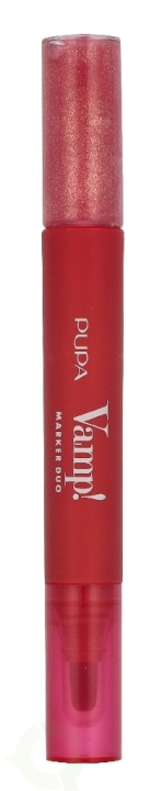 Pupa Milano Pupa Vamp! Marker Duo 4 ml #004 Spicy Raspberry / lip marker 1,4ml / lip gloss 2,6ml i gruppen SKØNHED & HELSE / Makeup / Læber / Lip gloss hos TP E-commerce Nordic AB (D37712)