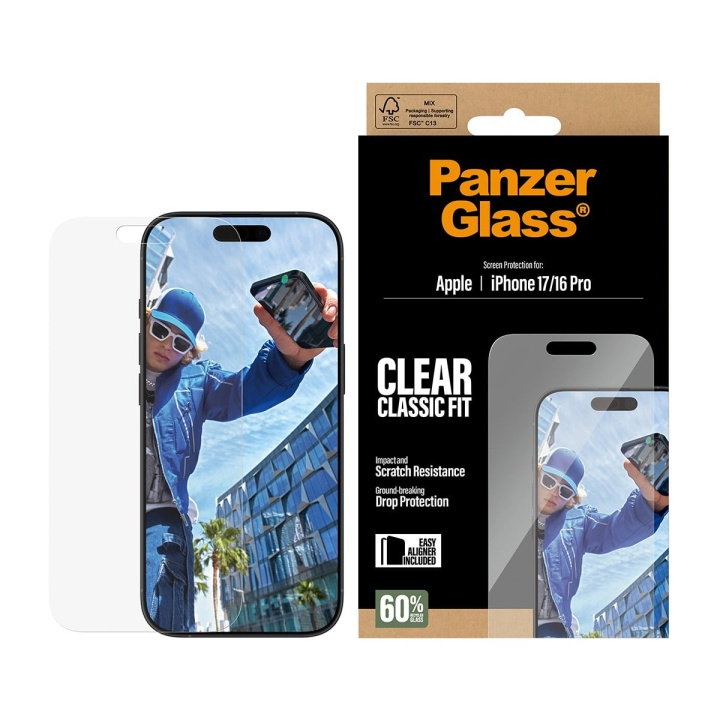 PanzerGlass Skærmbeskyttelse til iPhone 17/iPhone 16 Pro – Classic Fit med EasyAligner i gruppen SMARTPHONES & TABLETS / Mobil Beskyttelse / Apple / iPhone 17 hos TP E-commerce Nordic AB (D38295)