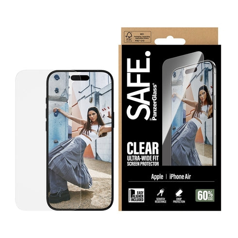 PanzerGlass - SAFE. Skærmbeskytter - iPhone Air - UWF med EasyAligner i gruppen SMARTPHONES & TABLETS / Mobil Beskyttelse / Apple / iPhone Air hos TP E-commerce Nordic AB (D38340)