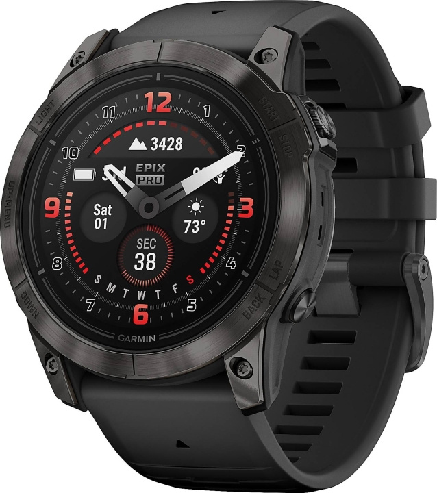 Garmin Epix Pro (2. generation) 51 mm Sapphire Edition, Carbon Grey i gruppen SPORT, FRITID & HOBBY / Smartwatch & Aktivitetsmåler / Smartwatches hos TP E-commerce Nordic AB (D38366)