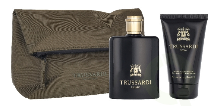 Trussardi Uomo Giftset 200 ml Edt Spray 100ml/Shampoo & Shower Gel 100ml/Beauty Bag i gruppen SKØNHED & HELSE / Duft & Parfume / Parfume hos TP E-commerce Nordic AB (D39684)