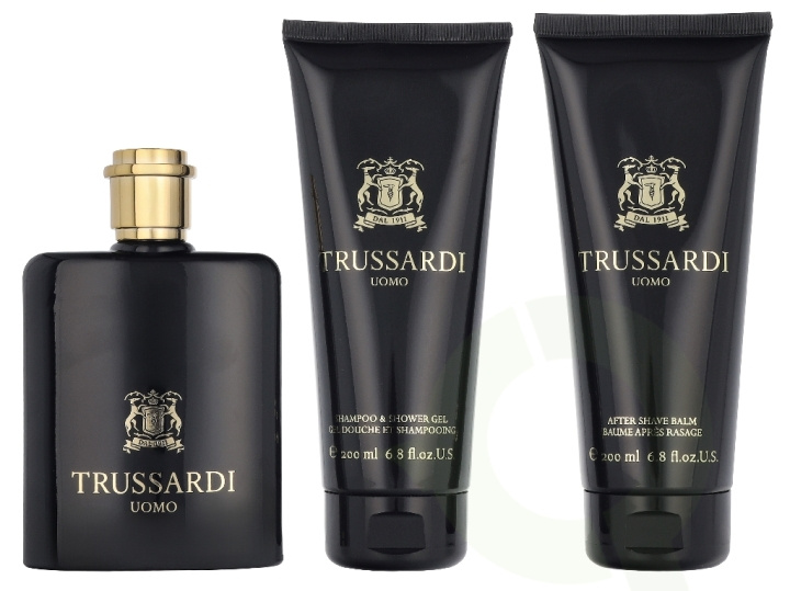 Trussardi Uomo Giftset 500 ml Edp Spray 100ml/Shampooo & Shower Gel 200ml/After Shave Balm 200ml i gruppen SKØNHED & HELSE / Duft & Parfume / Parfume hos TP E-commerce Nordic AB (D39686)