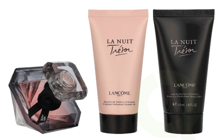 Lancome La Nuit Tresor Giftset 130 ml eDP Spray 30ml/Body Lotion 50ml/Shower Gel 50ml i gruppen SKØNHED & HELSE / Gaveæske / Gaveæske til hende hos TP E-commerce Nordic AB (D39698)