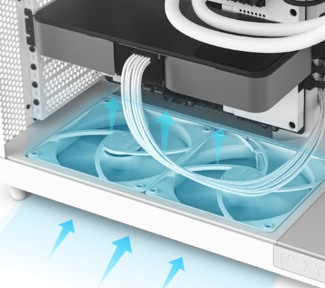 NZXT H6 Flow ATX-kabinet med panoramavindue, sort I i gruppen COMPUTERTILBEHØR / Computerkomponenter / Kabinet hos TP E-commerce Nordic AB (D39888)