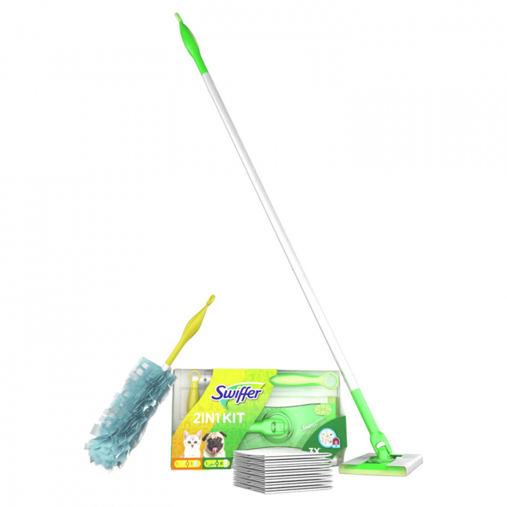 Swiffer Startkit 1 Rengöringsmopp + 8st torra refillgolvdukar &1st dammvippa + 1st dammvipperefill i gruppen HJEM, HUS & HAVE / Rengøringsmidler / Støvsugere og tilbehør / Gulv støvsuger hos TP E-commerce Nordic AB (D40684)