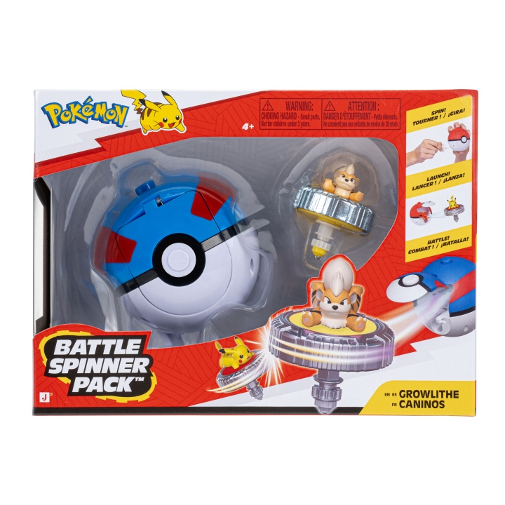 Pokémon Battle Spinner Growlithe med Great Ball (PKW4937) i gruppen LEGETØJ, BØRN & BABY / Legetøj / Figurer, miniaturer og tilbehør hos TP E-commerce Nordic AB (D40884)