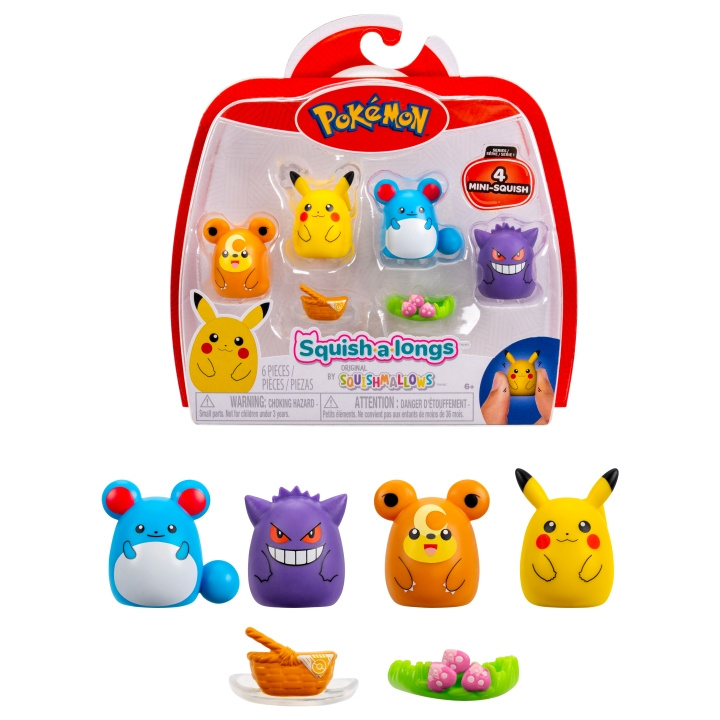 Pokémon Squishalongs 4-pak Pikachu/Gengar (SQAL0069) i gruppen LEGETØJ, BØRN & BABY / Legetøj / Figurer, miniaturer og tilbehør hos TP E-commerce Nordic AB (D40905)