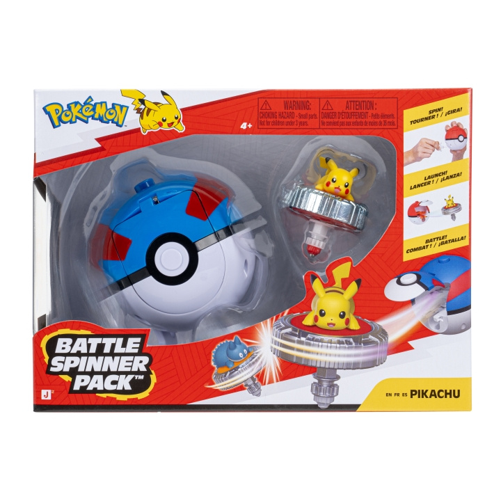 Pokémon Battle Spinner Pikachu med Great Ball (PKW4936) i gruppen LEGETØJ, BØRN & BABY / Legetøj / Figurer, miniaturer og tilbehør hos TP E-commerce Nordic AB (D40911)