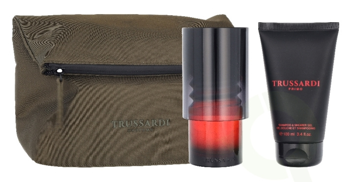 Trussardi Primo Giftset 200 ml Edp Spray 100ml Box/Shampoo & Shower Gel 100ml/Beauty Bag i gruppen SKØNHED & HELSE / Gaveæske / Gaveæske til ham hos TP E-commerce Nordic AB (D41090)