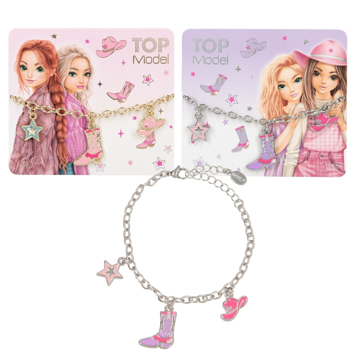 TOPModel Armbånd med charms – Cowgirl – Justerbar længde 18 cm + 5 cm forlænger (413847) billede