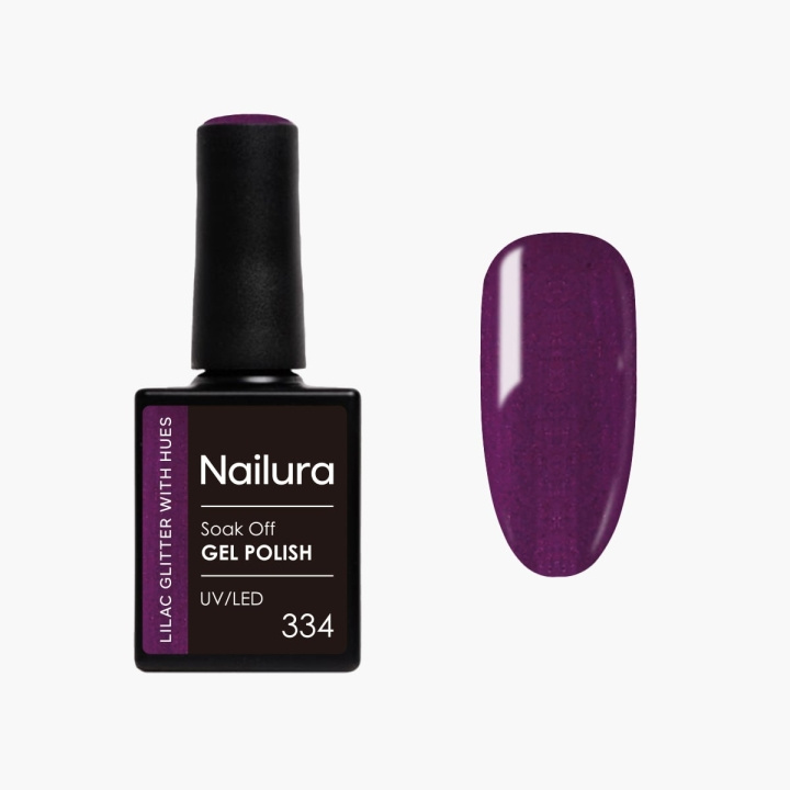 Nailura Gel Polish 334 – Lilla glitter med nuancer – 10 ml i gruppen SKØNHED & HELSE / Manicure / pedicure / Neglelak hos TP E-commerce Nordic AB (D41258)