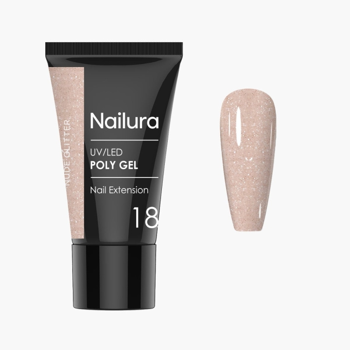 Nailura Poly Gel 18 – Nude Glitter – 30 ml i gruppen SKØNHED & HELSE / Manicure / pedicure / Neglelak hos TP E-commerce Nordic AB (D41326)
