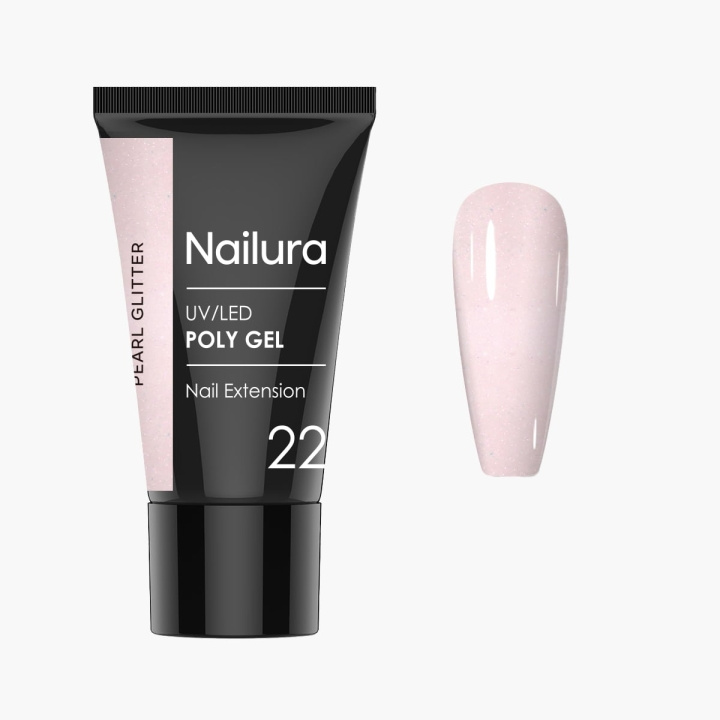 Nailura Poly Gel 22 – Pearl Glitter – Lys, perlemorsfarvet nude – 30 ml i gruppen SKØNHED & HELSE / Manicure / pedicure / Neglelak hos TP E-commerce Nordic AB (D41329)