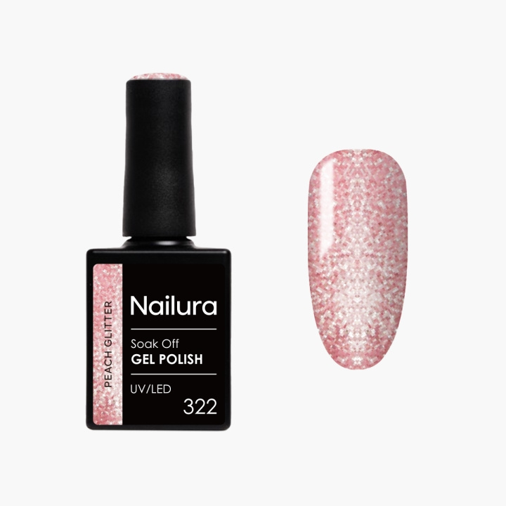 Nailura Gelpolish 322 – Peach Glitter – 10 ml i gruppen SKØNHED & HELSE / Manicure / pedicure / Neglelak hos TP E-commerce Nordic AB (D41567)