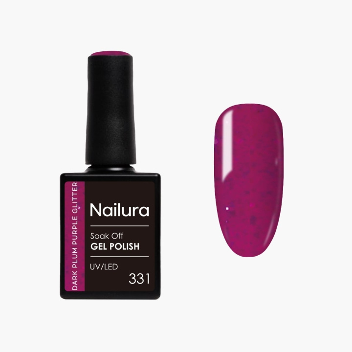 Nailura Gelpolish 331 – Mørk blomme-lilla med glitter – 10 ml i gruppen SKØNHED & HELSE / Manicure / pedicure / Neglelak hos TP E-commerce Nordic AB (D41573)