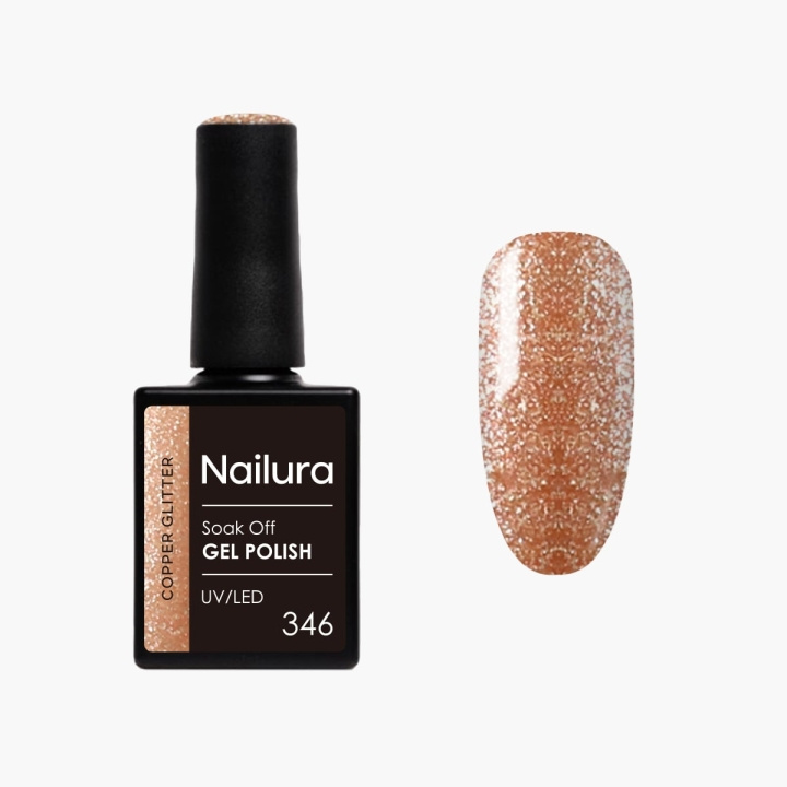 Nailura Gelpolish 346 – Copper Glitter – 10 ml i gruppen SKØNHED & HELSE / Manicure / pedicure / Neglelak hos TP E-commerce Nordic AB (D41581)