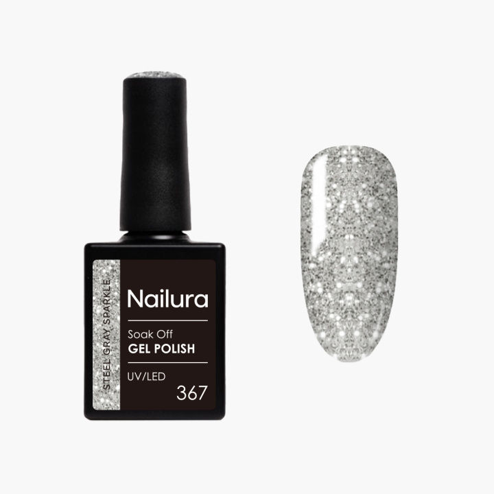 Nailura Gelpolish 367 – Steel Gray Sparkle – 10 ml i gruppen SKØNHED & HELSE / Manicure / pedicure / Neglelak hos TP E-commerce Nordic AB (D41594)