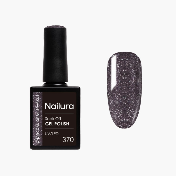 Nailura Gelpolish 370 – Charcoal Gray Sparkle – 10 ml i gruppen SKØNHED & HELSE / Manicure / pedicure / Neglelak hos TP E-commerce Nordic AB (D41596)