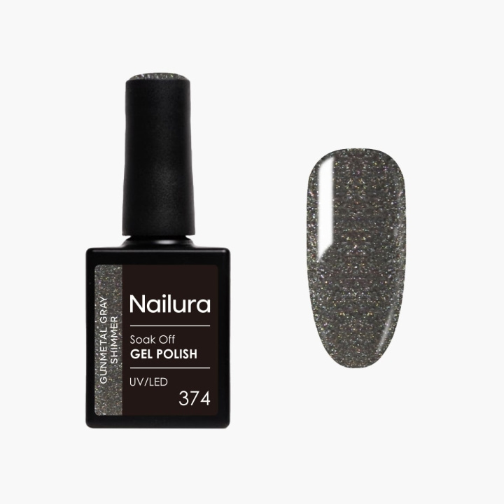 Nailura Gelpolish 374 – Gunmetal Gray Shimmer – 10 ml i gruppen SKØNHED & HELSE / Manicure / pedicure / Neglelak hos TP E-commerce Nordic AB (D41600)