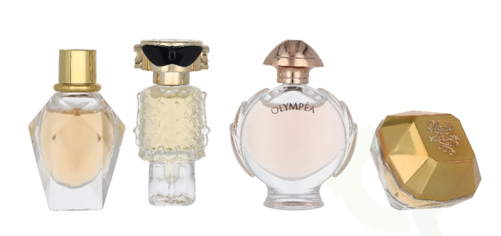 Paco Rabanne Miniatures Set 20 ml EDP - Lady Million 5ml/Olympea 6ml/Fame 4ml/Million Gold For Her 5ml i gruppen SKØNHED & HELSE / Duft & Parfume / Parfume / Parfume kasser hos TP E-commerce Nordic AB (D41672)