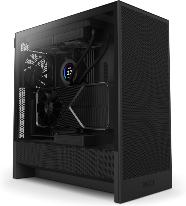 NZXT H5 Flow (2024) ATX-kabinet med vindue, sort i gruppen COMPUTERTILBEHØR / Computerkomponenter / Kabinet hos TP E-commerce Nordic AB (D41721)