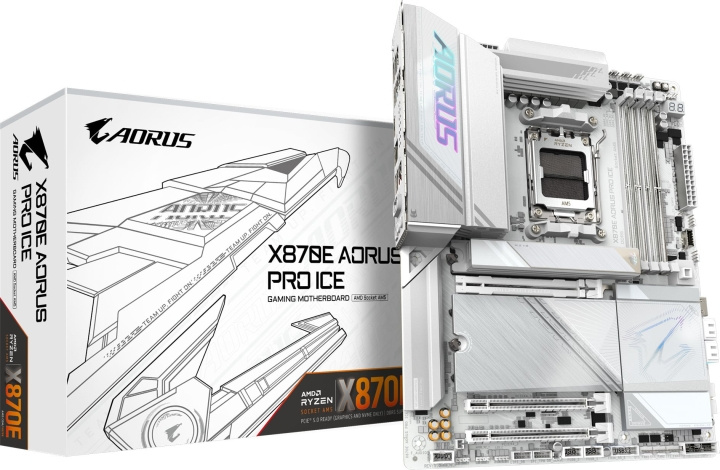 Gigabyte X870E AORUS PRO ICE ATX-bundkort i gruppen COMPUTERTILBEHØR / Computerkomponenter / Bundkort hos TP E-commerce Nordic AB (D41739)