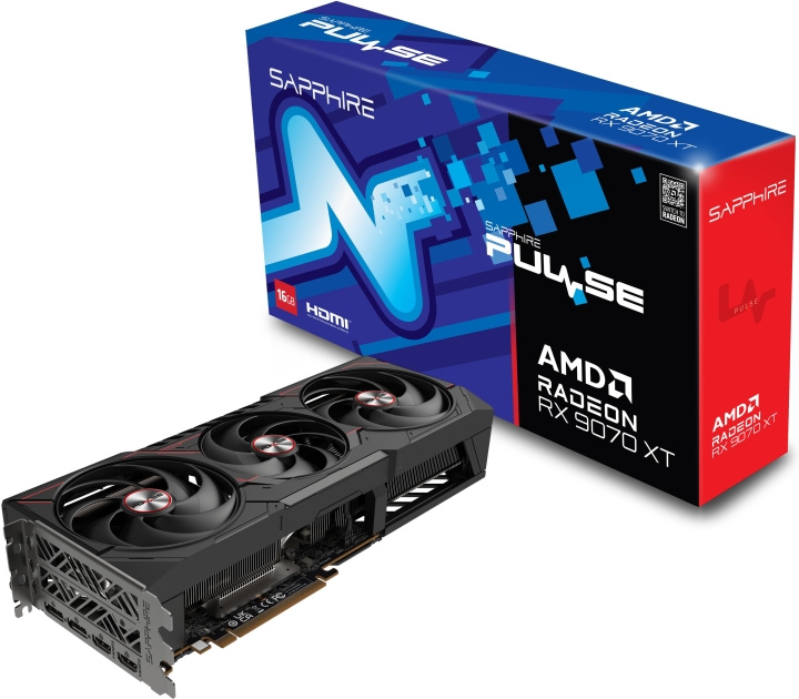 Sapphire Technologies Sapphire PULSE AMD Radeon RX 9070 XT grafikkort i gruppen COMPUTERTILBEHØR / Computerkomponenter / Grafikkort hos TP E-commerce Nordic AB (D41845)