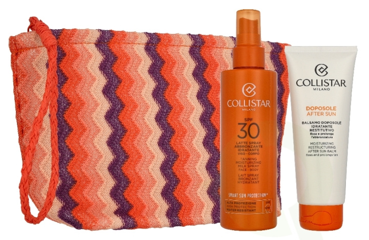 Collistar Sun Giftset 300 ml Tanning Spray Milk Spf30 200ml/After-Sun Balm 100ml/Pouch i gruppen SKØNHED & HELSE / Hudpleje / Tanning / Solbeskyttelse hos TP E-commerce Nordic AB (D41941)