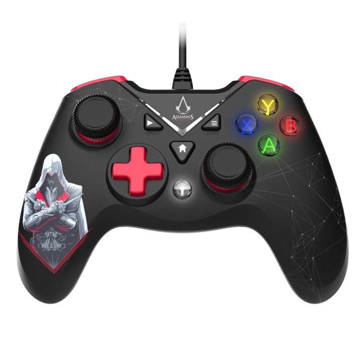 Assassin\'s Creed Freaks And Geeks – Assassin\'s Creed – Kablet controller med 3 m kabel – PC (sort og rød) i gruppen HJEMMEELEKTRONIK / Spilkonsoller og tilbehør / Xbox Series X hos TP E-commerce Nordic AB (D42149)