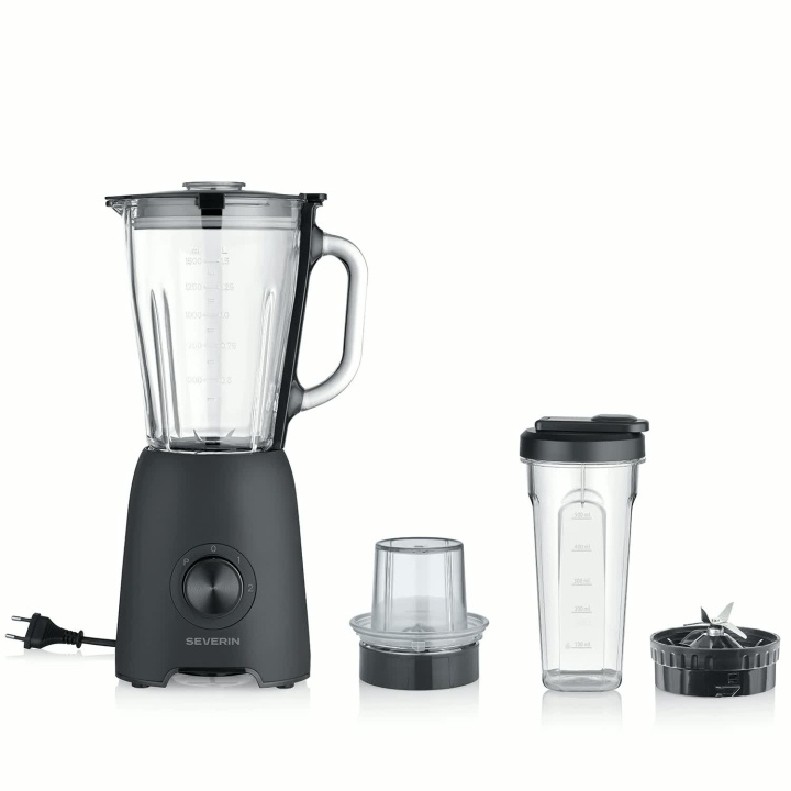 Severin Blender Glaskanna 1,5 liter 3 in 1 SM 3724 600W i gruppen HJEM, HUS & HAVE / Husholdningsapparater / Foodprocessor og køkkenassistenter / Mixer & Blender hos TP E-commerce Nordic AB (D42745)