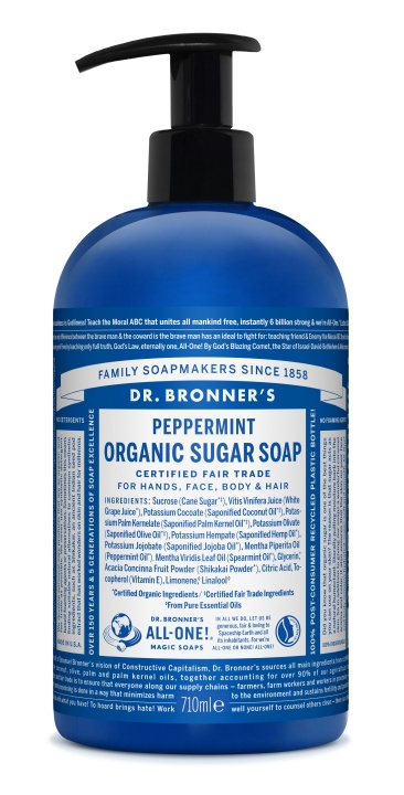 Dr. Bronner\'s Dr. Bronner\'s - Organic Sugar Soap Peppermint 710 ml i gruppen SKØNHED & HELSE / Hudpleje / Kropspleje / Duft sæbe hos TP E-commerce Nordic AB (D43101)