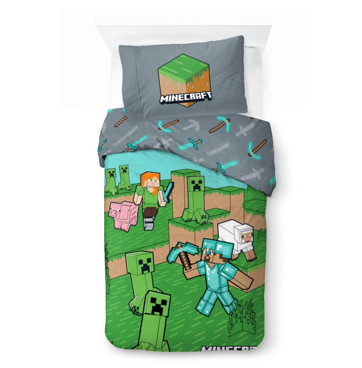 BrandMac Sengetøj – voksenstørrelse 140 x 200 cm – Minecraft-dyr og mobs (1029637) i gruppen HJEM, HUS & HAVE / Interiør / Sengetøj hos TP E-commerce Nordic AB (D43333)