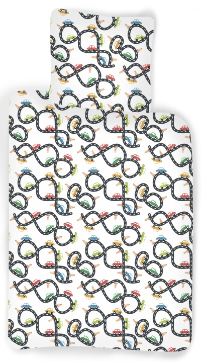 BrandMac Sengetøj – Juniorstørrelse 100 x 140 cm – Bilracing (1000431) i gruppen LEGETØJ, BØRN & BABY / Børnetekstiler / Sengetøj hos TP E-commerce Nordic AB (D43522)