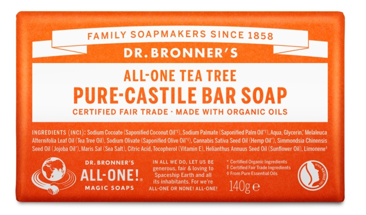 Dr. Bronner\'s Dr. Bronner\'s - Fast sæbe med tea tree 140 g i gruppen SKØNHED & HELSE / Hudpleje / Kropspleje / Duft sæbe hos TP E-commerce Nordic AB (D43665)