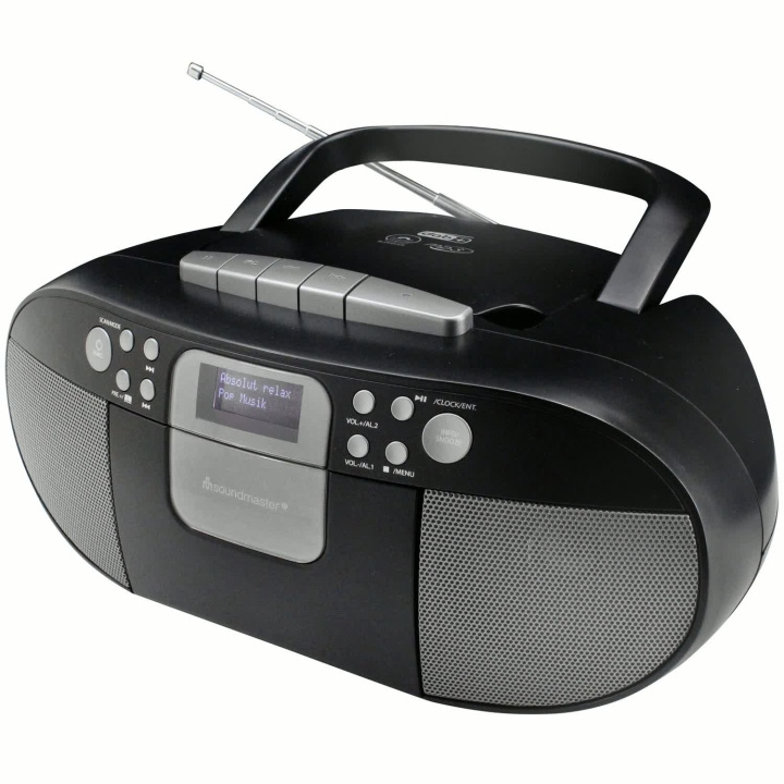 Soundmaster Boombox CD/MP3 DAB+/FM-radio Kassett USB SCD7800SW Svart/Grå i gruppen HJEMMEELEKTRONIK / Lyd & billede / Hjemmebiograf, HiFi & Bærbar / Bærbar musikafspiller / CD-afspiller hos TP E-commerce Nordic AB (D44032)