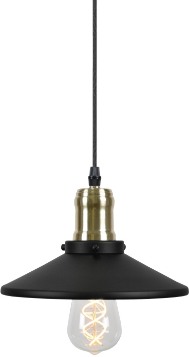 Globen Lighting Disc pendel lampe mini Matte black-brushed brass