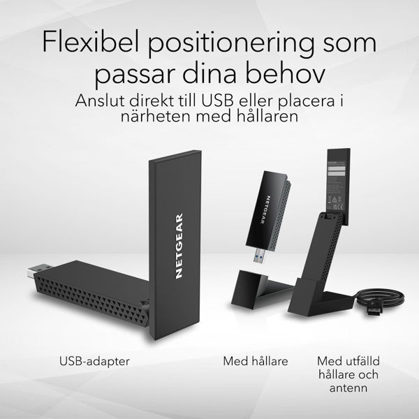 Netgear A8000 WiFi Adapter USB i gruppen COMPUTERTILBEHØR / Netværk / WiFi forlængere hos TP E-commerce Nordic AB (D44507)