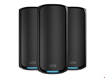 Netgear Orbi 970 Series Quad-band WiFi 7 Mesh 3-Pack, Black Edition Netgear i gruppen COMPUTERTILBEHØR / Netværk / Mesh netværk hos TP E-commerce Nordic AB (D44516)