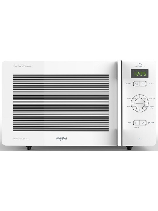 Whirlpool Chef Plus MCP 345 WH, Bordplade, Grill mikroovn, 25 L, 800 W, Indbygget skærm, Knapper