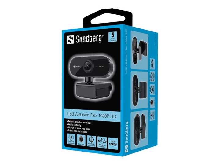 Sandberg USB Webcam 1080p Flex i gruppen COMPUTERTILBEHØR / Computer Tilbehør / Webkameraer hos TP E-commerce Nordic AB (D45368)