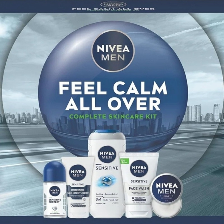 Nivea Giftset Nivea Men Feel Calm All Over 5pcs i gruppen SKØNHED & HELSE / Gaveæske / Gaveæske til ham hos TP E-commerce Nordic AB (D45429)